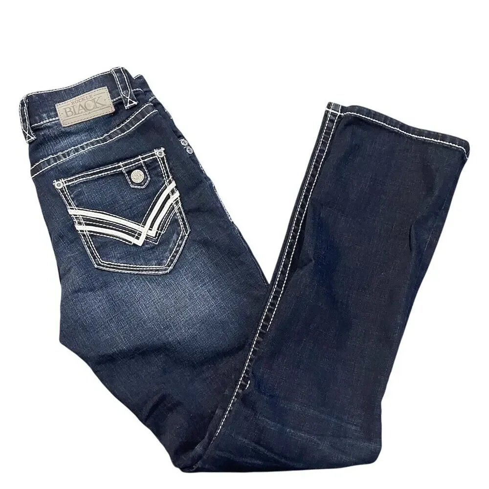 Buckle Black Jeans Mens 30W x 33L Blue Dark Wash Bootcut Stretch #Denim #Jeans - Picture 9 of 12
